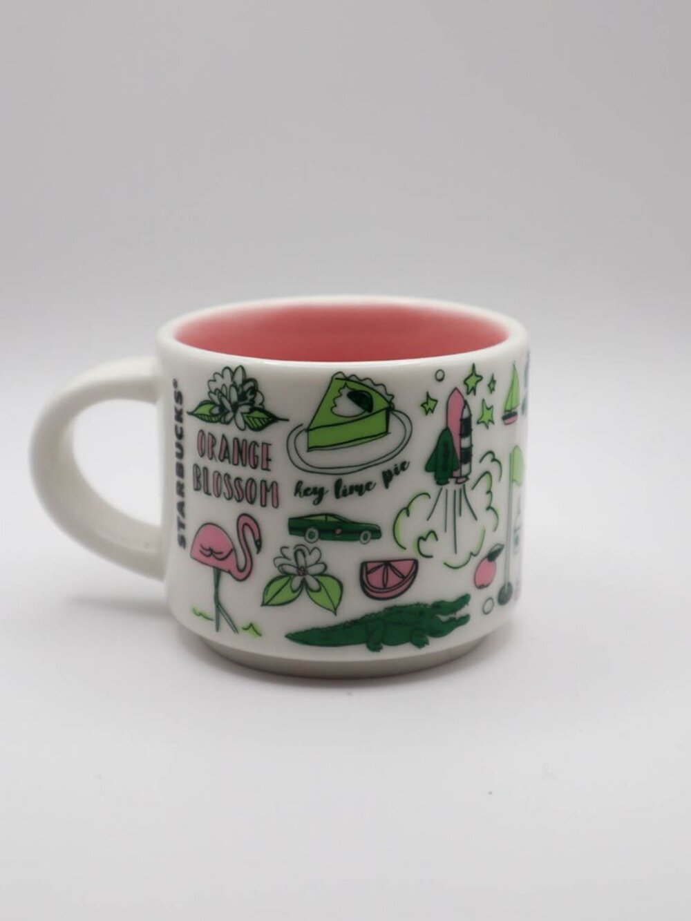 Starbucks Been There Series Espresso Cup Mini Mug Florida Pink & Green 2019 - Picture 1 of 7
